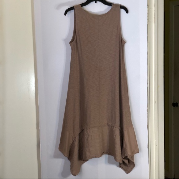 LOGO Lori Goldstein MP Boho Slub Knit Cotton Handkerchief Eyelet Tank Midi Dress - Picture 7 of 10